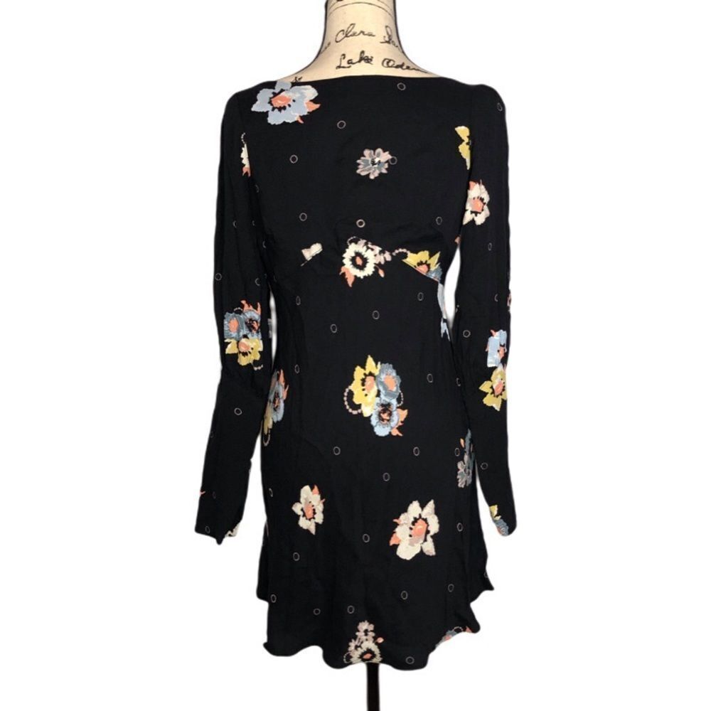 Free People Night Combo Mini Dress With Split Sleeves, NWT
